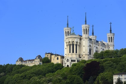 France, Rhone, Lyon, historical site listed as World Heritage by UNESCO, Notre Dame de Fourviere basilica