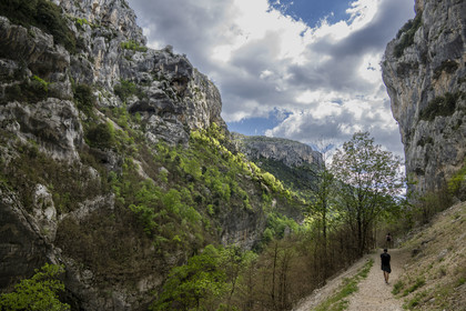France, Alpes de Haute Provence, Parc Naturel Régional du Verdon, Rougon, Grand Canyon of Verdon in the corridor Samson and the beginning of the trail sentier Blanc-Martel on the GR4