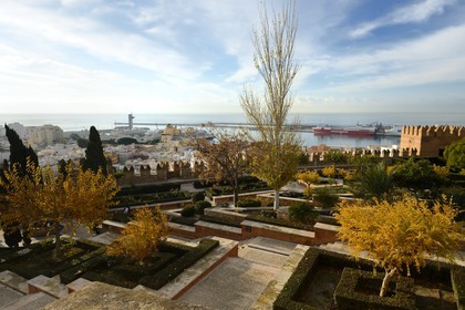 Spain, Andalusia, Almeria, the Alcazaba fortress overlooking the Medina old town and the port