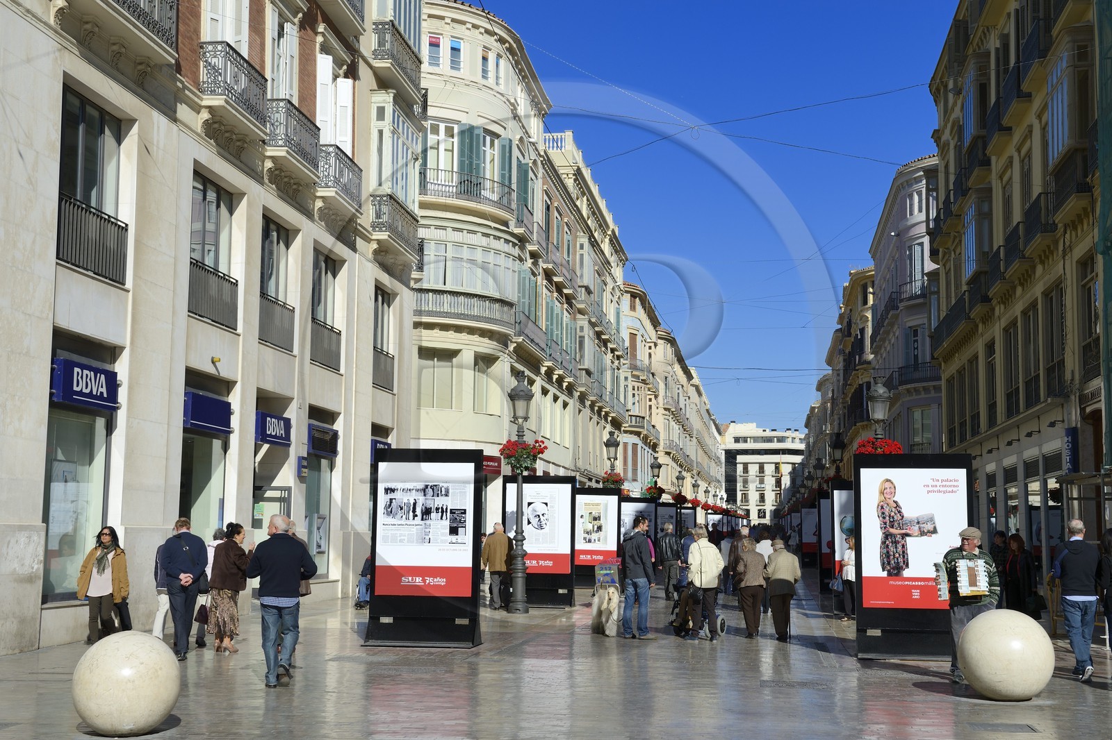 Espagne, Andalousie, Malaga, l'artère principale calle Marquès de Larios Espagne, Andalousie, Malaga, l'artère principale calle Marquès de Larios