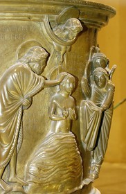 Belgium, Wallonia, Liege, the St Bartholomew's church, the baptistery