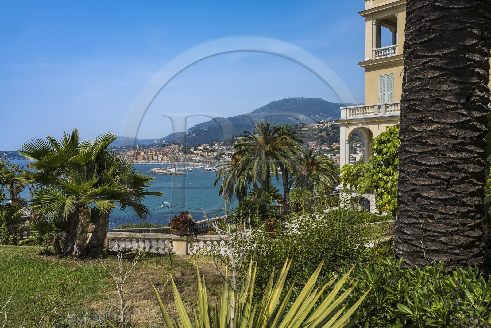 France, Alpes-Maritimes, Menton seen from Maria Serena garden in the district of Garavan