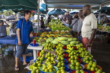 France, French Guiana, Javouhey, Sunday market Hmong refugees from Laos who arrived in 1978 and have specialized in fruit farming
