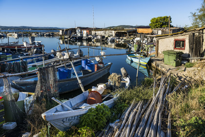 France, Herault, Sete, la Pointe Courte district, the small fishing district port on the banks of the Etang de Thau