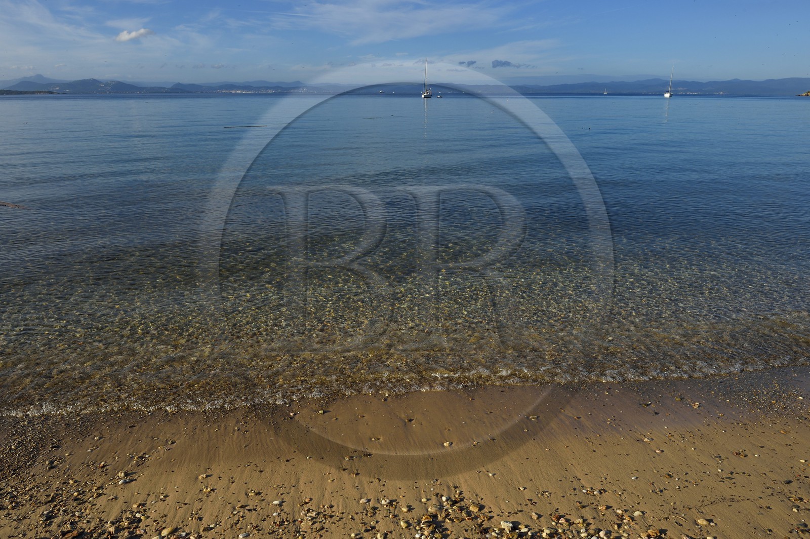France, Var (83), Iles d'Hyères, parc national de Port Cros, Ile de Porquerolles, plage de la Courtade