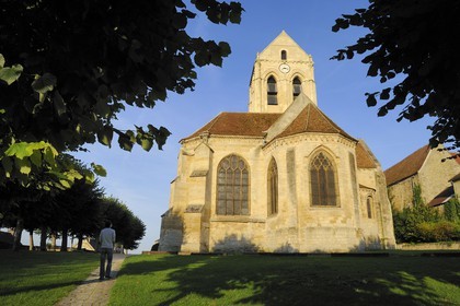 France, Val d'Oise, French Vexin natural regional park, Auvers sur Oise, church painted by Van Gogh