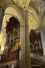 Spain, Andalusia, Seville, the cathedral, listed as World Heritage by UNESCO, the organs