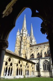 France, Pyrenees Atlantiques, Basque Country, Bayonne, cloister of St Marie Cathedral in Flamboyant Gothic style of the 14th century