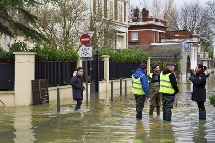 France, Val de Marne, the Marne riverside, Le Perreux-sur-Marne, house flooded by the rise of the Marne river