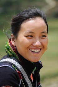 Vietnam, Lao Cai province, Sapa district, Ta Phin valley,  woman from the Black Hmong minority group