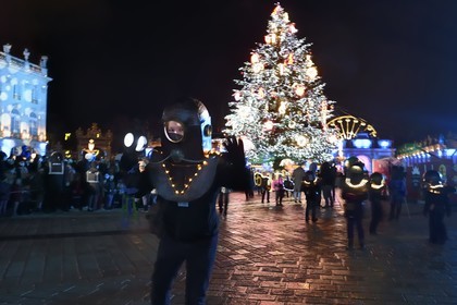 France, Meurthe-et-Moselle, Nancy, place Stanislas, the parade of Saint-Nicolas, the MJC children in the deep end with 20 000 Leagues Under the Seas from Jules Verne