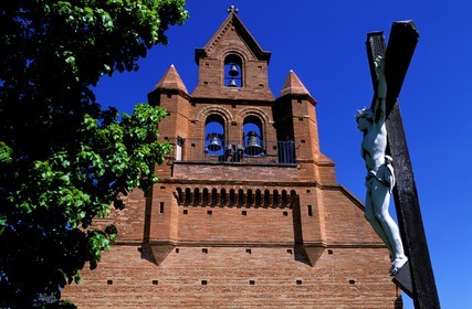 France, Haute Garonne, the church of Bellegarde Sainte Marie, all made up in brick