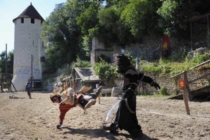 France, Seine et Marne (77), Provins, ville classée Patrimoine Mondial de l'UNESCO, spectacle La Légende des Chevaliers