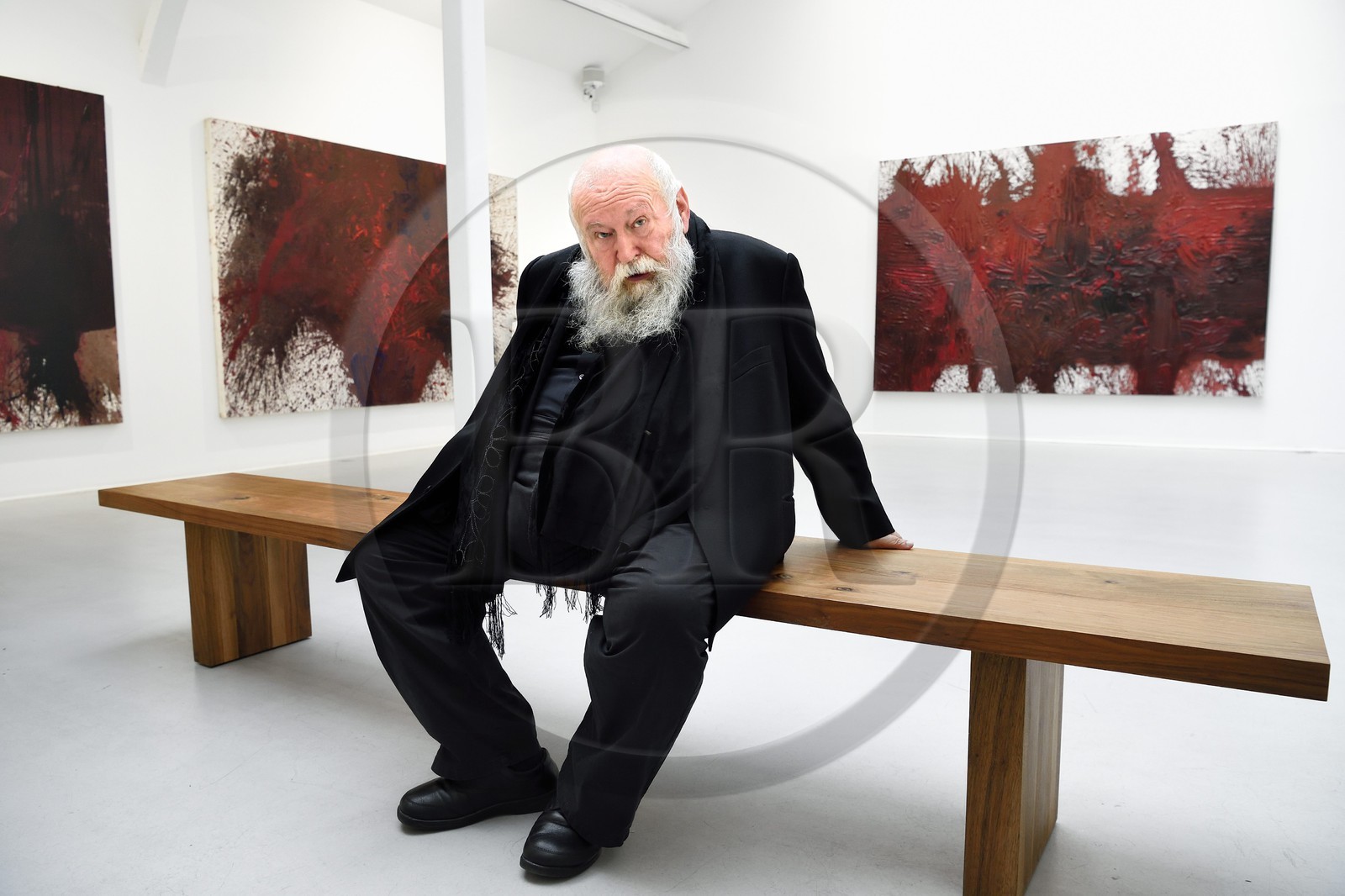 France, Paris (75), Galerie RX, Hermann Nitsch, artiste contemporain autrichien, cofondateur du mouvement Wiener Aktionismus (Actionnisme viennois)