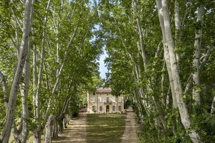 France, Bouches du Rhone, Aix en Provence, Bastide du Jas de Bouffan, former home of Paul Cezanne from 1859 to 1899 (aerial view)
