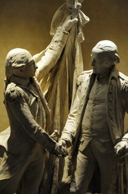 France, Haut-Rhin (68), Colmar, le Musée et maison natale de Bartholdi, poignée maçonnique pour un projet de statue de la rencontre de Washington et Lafayette