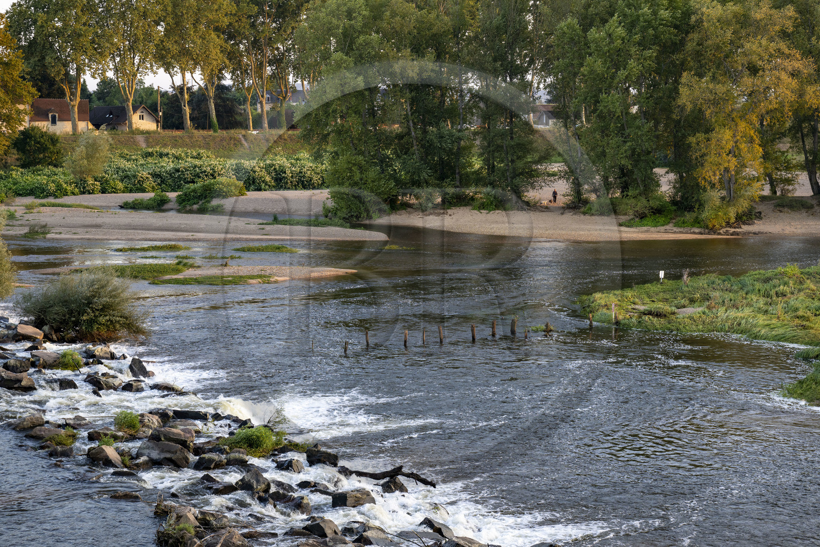 France, Nièvre (58), Nevers, la Loire au pied du Pont de la Loire