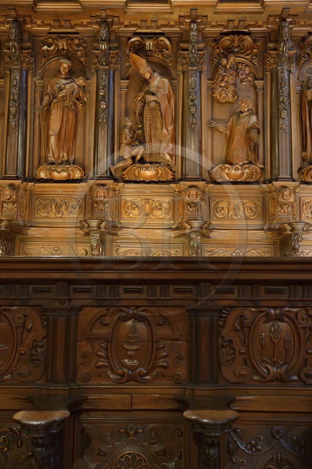 Espagne, Andalousie, Malaga, la cathédrale, Catedral Basílica de la Encarnacion stalles de la cloture du choeur