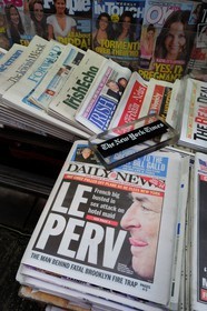 Etats-Unis, New York, Manhattan, parution du Daily news en date du dimanche 15 mai, découverte de l'affaire DSK