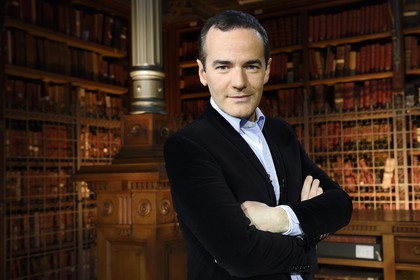 France, Paris, the National Archives, Grands dépots (Large deposits), iron cupboard room, filming of the television show L'ombre d'un doute (The shadow of a doubt) presented by the animator and journalist Franck Ferrand