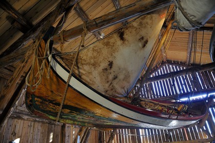Norvège, Nordland, Iles Lofoten, Kabelvag - Storvagen, musée des Lofoten (Museum Nord-Lofotmuseet), le hangar à bateaux