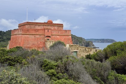 France, Var (83), Iles d'Hyères, parc national de Port Cros, Ile de Porquerolles, fort privé et restauré du Grand Langoustier