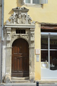 France, Meurthe-et-Moselle, Nancy, Grande rue, door of the hotel Chastenoy (16th Century)