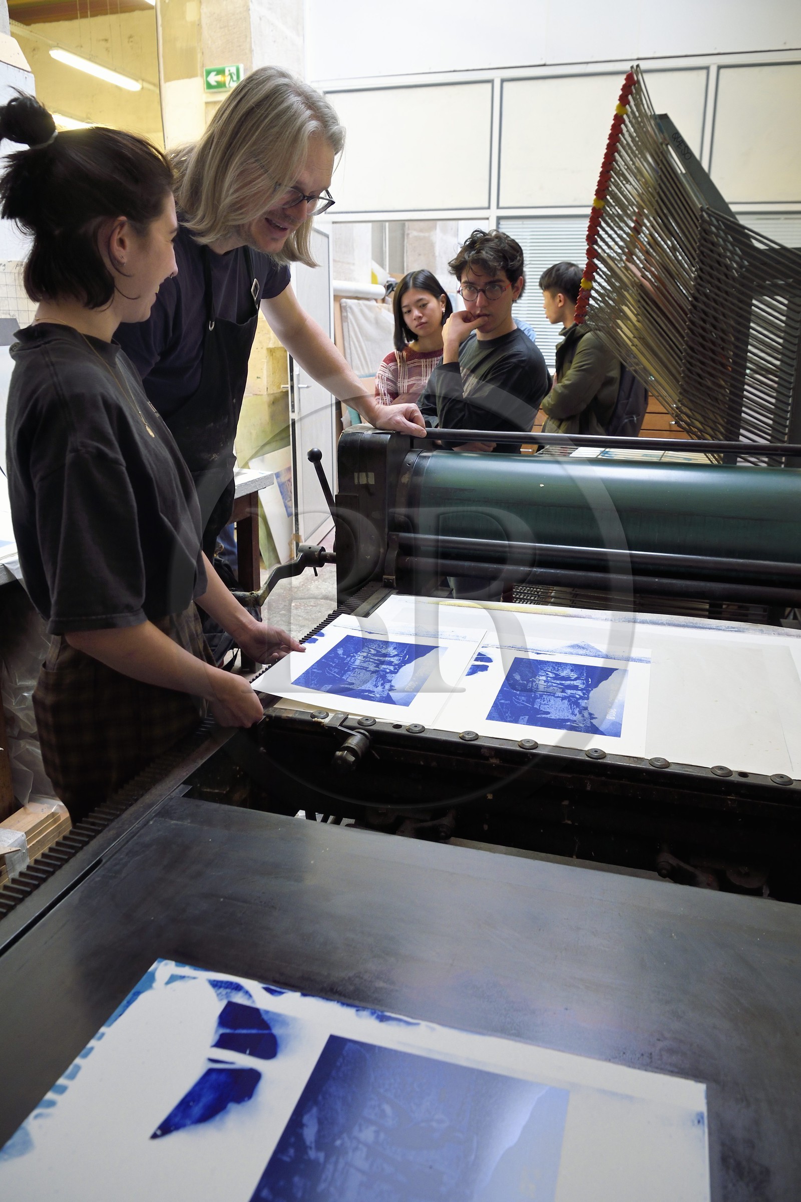 France, Paris (75), quartier de Saint-Germain-des-Prés, Ecole nationale supérieure des Beaux-Arts, département impression-multiples dans le Palais des Etudes