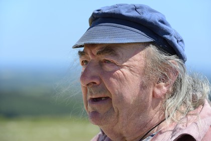 France, Finistere, Parc Naturel Regional d'Armorique (Armorica Regional Natural Park), Monts d'Arree, Brasparts, the Saint Michel mountain (Menez Mikael), the story teller Claude Le Lann