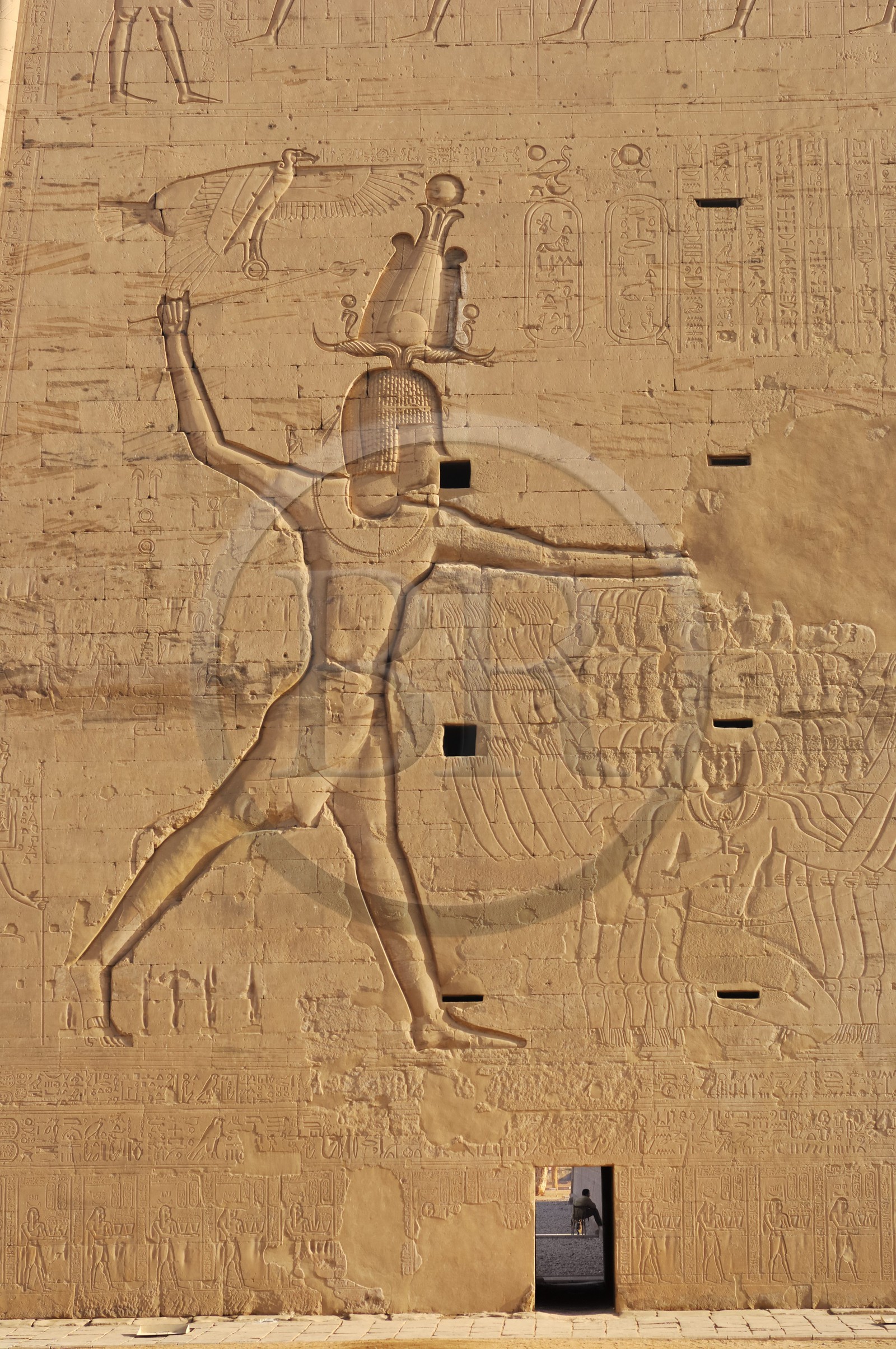 Egypte, Haute Egypte, vallée du Nil, Edfou, temple dédié au dieu Horus