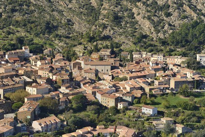 France, Var, Massif des Maures, La Garde Freinet (aerial view)