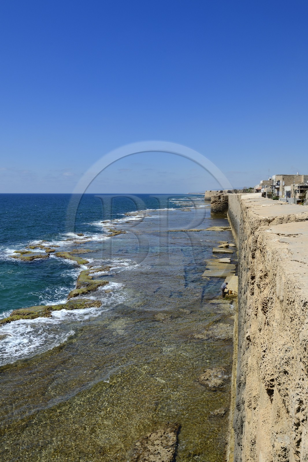 Israel, North district, Galilee, Acre (Akko), old town, listed as World Heritage by UNESCO, western sea wall