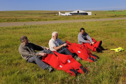 Royaume-Uni, Ecosse, Iles Orcades, Mainland, aéroport de Kirkwall, préparation de vol pour l'Islande