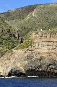 Italy, Sicily, Aeolian Islands, listed as World Heritage by UNESCO, Lipari Island, west coast cliffs