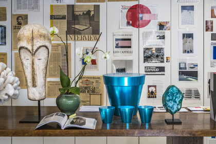 France, Paris, visual artist Jean-Pierre Raynaud in his studio apartment