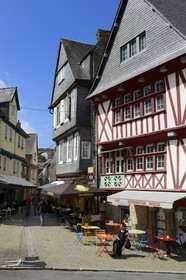 France, Finistere, Morlaix, half-timbered house on the place Allende