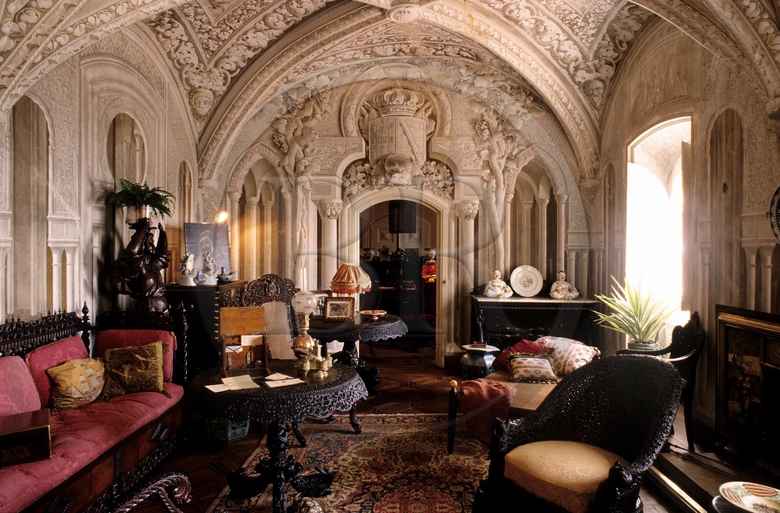 Portugal, Estrémadure, Sintra, Palais National de Pena (Palacio Nacional da Pena), un des salon