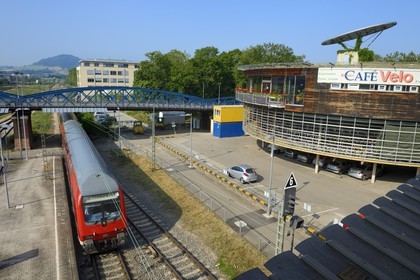 Allemagne, Bade-Wurtemberg, Fribourg en Brisgau, station à vélos appelée Mobile à la Gare Centrale