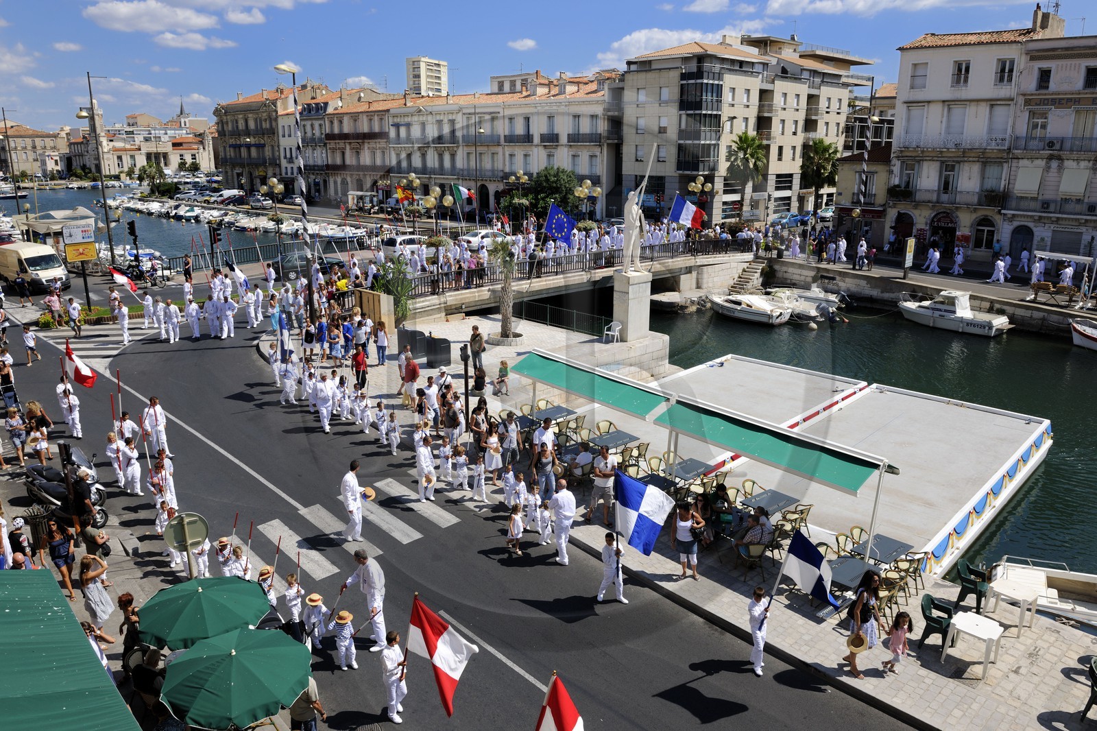 France, Hérault (34), Sète, fête de la Saint Louis, défilé des jouteurs