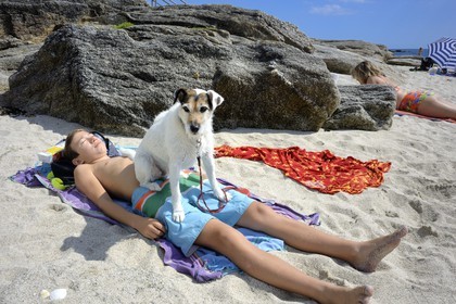 France, Finistère (29), Concarneau, plage de la Corniche