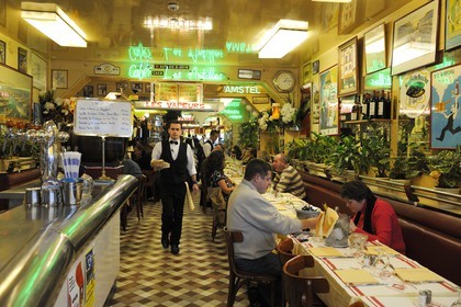 France, Calvados, Pays d'Auge, Trouville sur Mer, Les Vapeurs restaurant, the moule frites (mussels and fries) are their specialty
