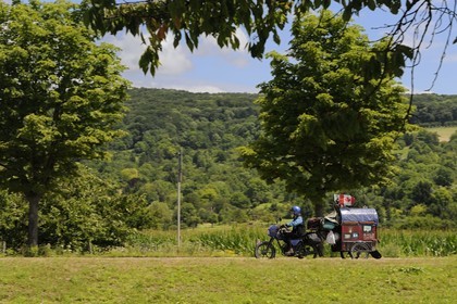Germany, South Baden, Weil am Rhein near Basel, travelling by bike