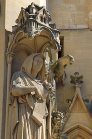 France, Moselle, Metz, Saint Etienne cathedral, the prophet Daniel on the western facade had been depicted with the face of William II but after 1918 a sculptor retouched it by removing his mustache