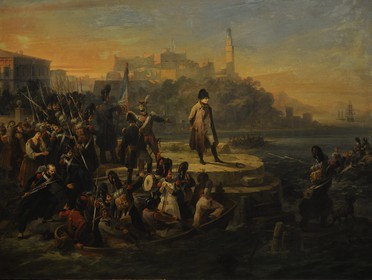 Italy, Lombardy, Milan, Museum of the Risorgimento (Museo del Risorgimento), Napoleon leaving for Elba by Giovanni Servi (1844)