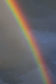 France, Haut-Rhin (68), Route des vins d'Alsace, arc-en ciel après l'orage