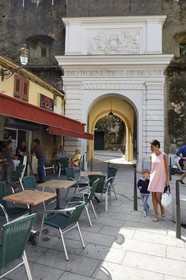 France, Haute Corse, Bastia, the Citadel district of Terra Nova, monumental gate called door Louis XVI (late eighteenth century)