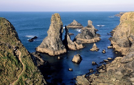 France, Morbihan, Belle Ile island, Les Aiguilles (the Needles) in Port Coton