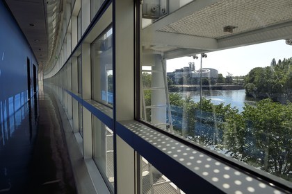 France, Bas Rhin, Strasbourg, European district, the European Parliament, Louise Weiss building, the building of the European Court of Human Rights in the background