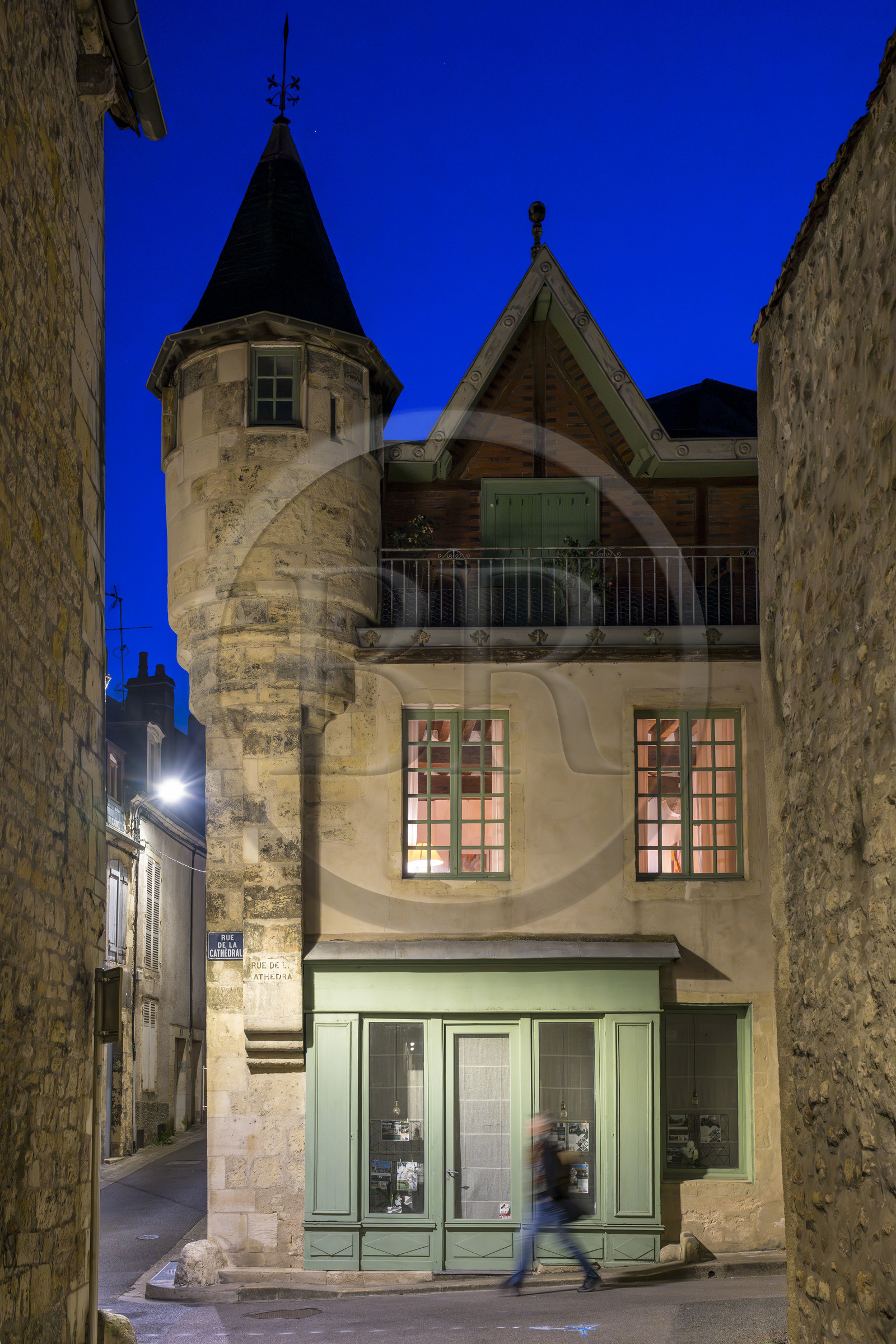 France, Nièvre (58), Nevers, échaugette du XVe siècle rue de la Cathédrale