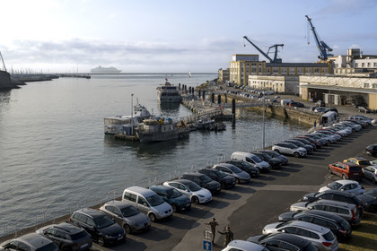 France, Finistère, Brest, the arsenal, the military port is a naval base of the French Navy, Naval Group buildings in Rade-Abri
